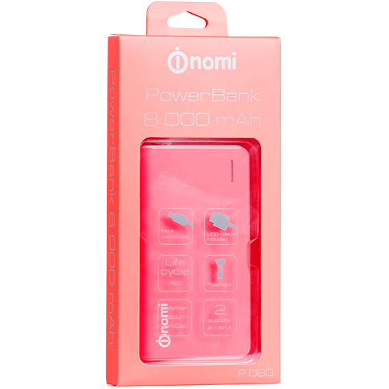 Покупка Powerbank NOMI P080 8000 mAh розовый