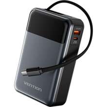 Харків купити Powerbank VENTION 20000mAh 65W 3A PD, QC3.0 with Built-in USB-C Cable Black (FHYB0)