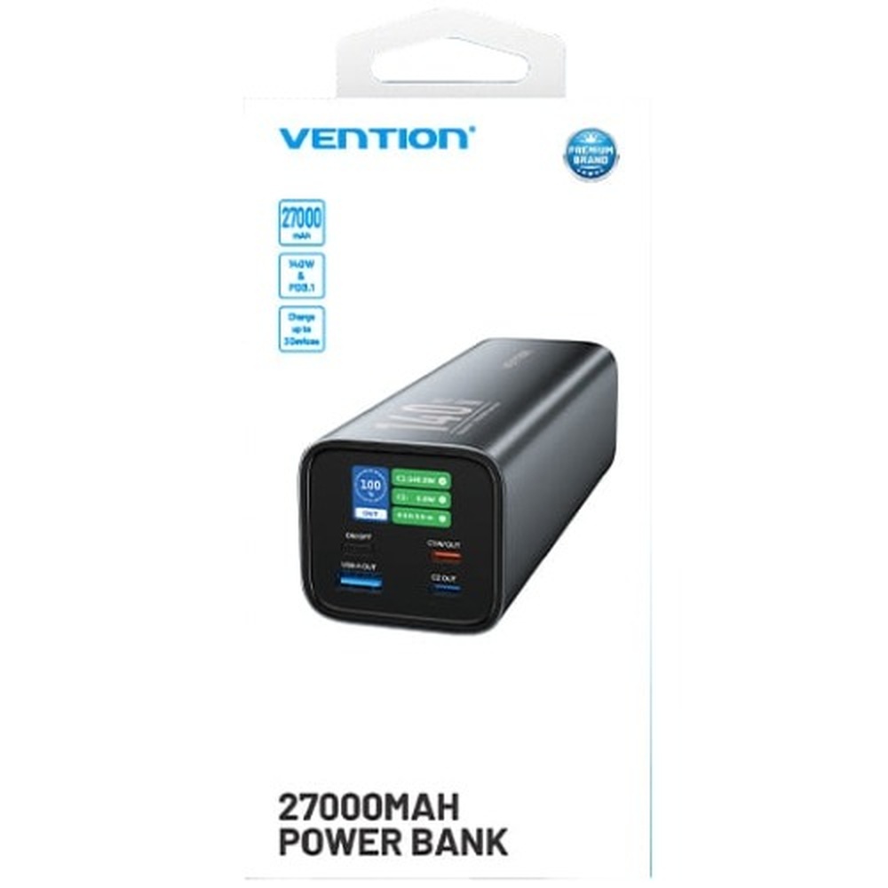 Powerbank VENTION 27000mAh 140W 5A PD QC3.0 Gray (FHVH0) Торговая марка VENTION