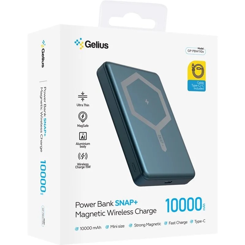 Фото Powerbank GELIUS Snap+ Magnetic Wireless Charge 20W 10000mAh