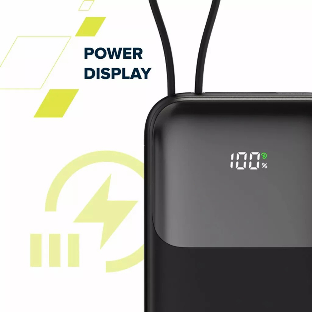 Зовнішній вигляд Powerbank CANYON OnPower 101 22.5W 10000mAh Black (CNS-CPB101BK)