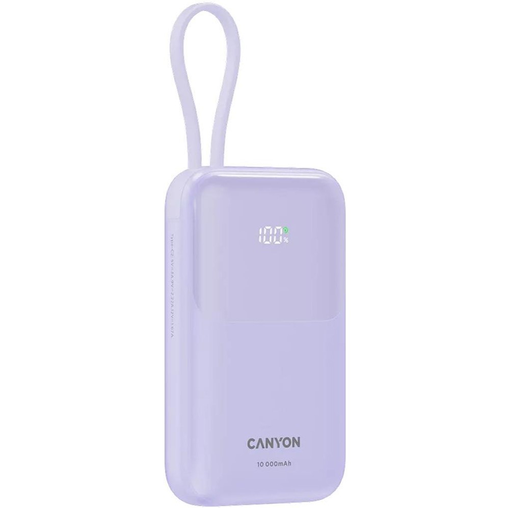 Powerbank CANYON OnPower 101 22.5W 10000mAh Purple (CNS-CPB101PU) Ємність 10000