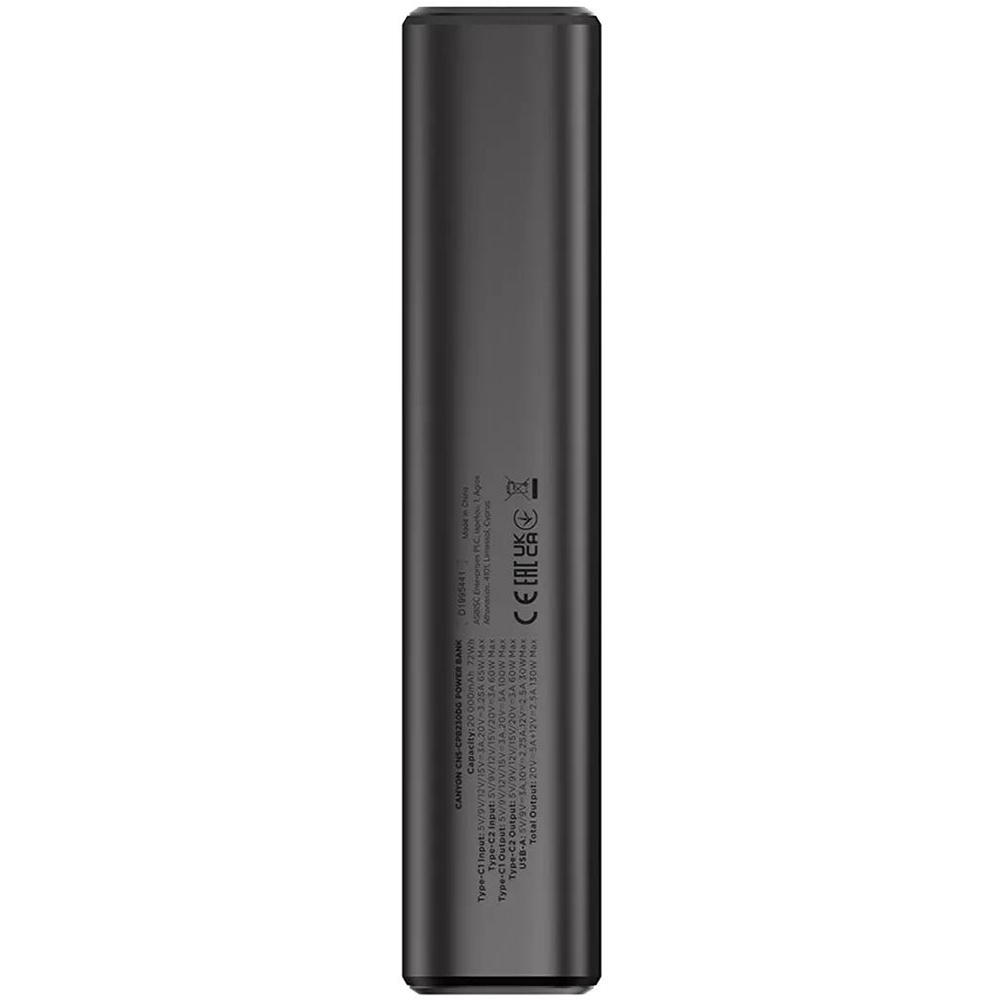 Powerbank CANYON OnPower 230 130W 20000mAh Dark Grey (CNS-CPB230DG) Комплектация  Powerbank; Кабель Type-C; Руководство пользователя; Гарантийный талон