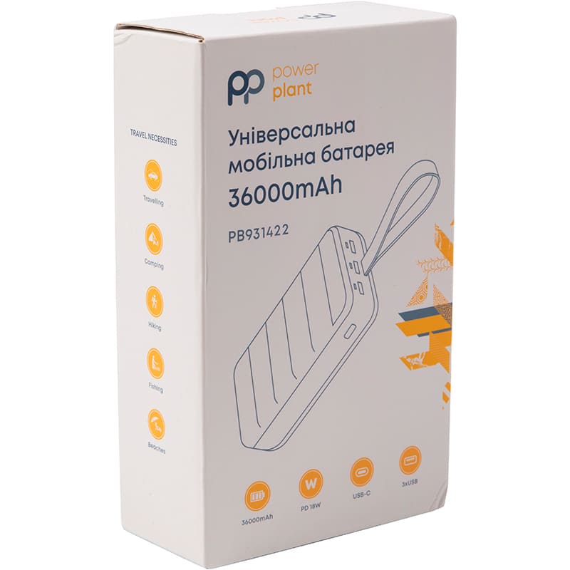Покупка Powerbank POWERPLANT 36000 mAh 20W Black (PB931422)