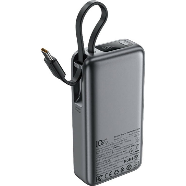 Powerbank ACEFAST M7 PD30W 10000mAh Black (6974316283379) Ємність 10000