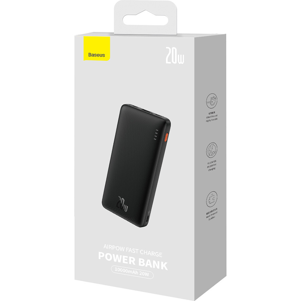 В Україні Powerbank BASEUS Airpow Fast Charge 10000mAh 20W Black (PPQD090001)