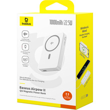 Powerbank BASEUS Airpow 2 Qi2 Magnetic 10000mAh 22.5W QC3.0+PD3.0 White (P10080000213-00)