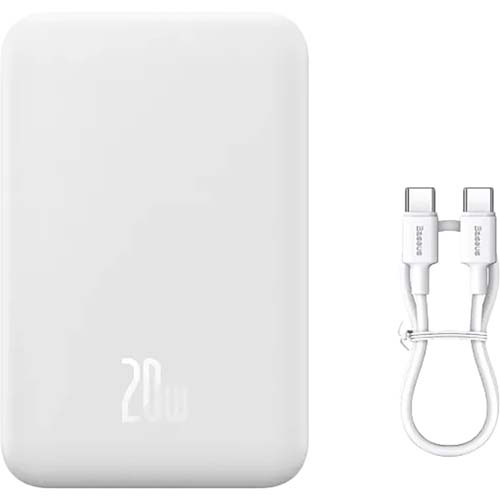 Powerbank BASEUS Magnetic Mini Wireless Fast Charge 20000mAh 20W White (PPCX150002) Ємність 20000