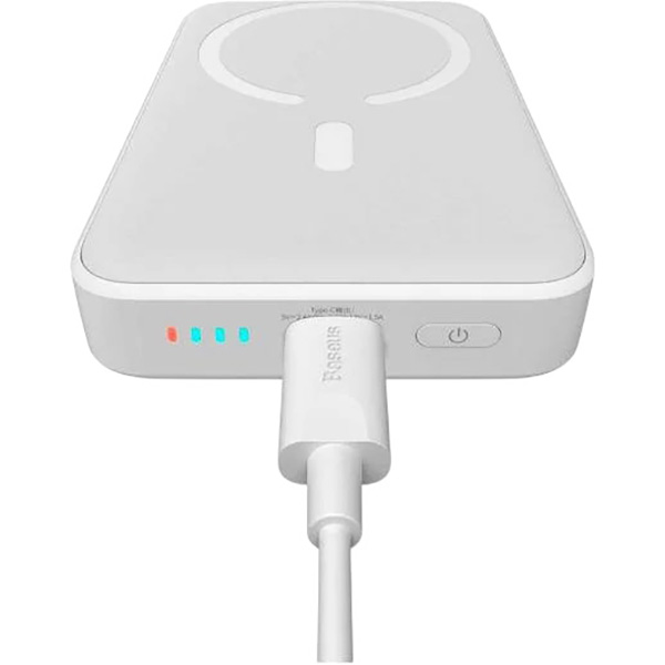 Powerbank BASEUS Magnetic Mini Wireless Fast Charge 10000mAh 20W White (PPCX070002) Входной разъем USB Type-C