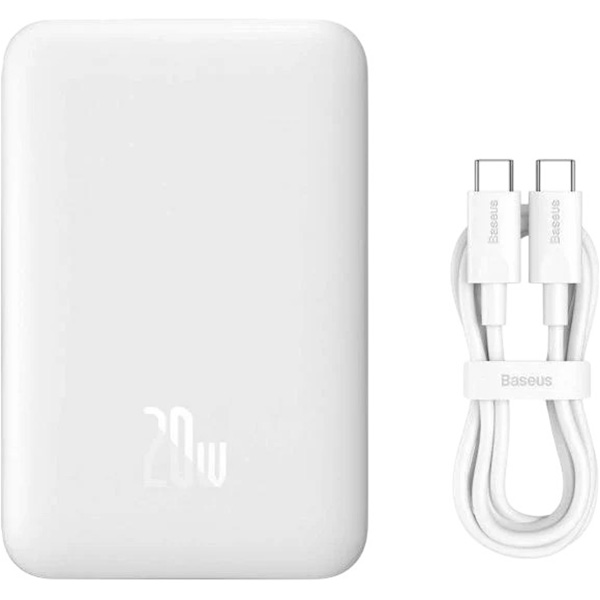 Powerbank BASEUS Magnetic Mini Wireless Fast Charge 10000mAh 20W White (PPCX070002) Тип аккумулятора Li-Pol