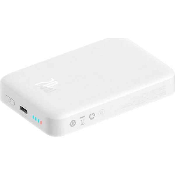 Powerbank BASEUS Magnetic Mini Wireless Fast Charge 10000mAh 20W White (PPCX070002) Емкость 10000