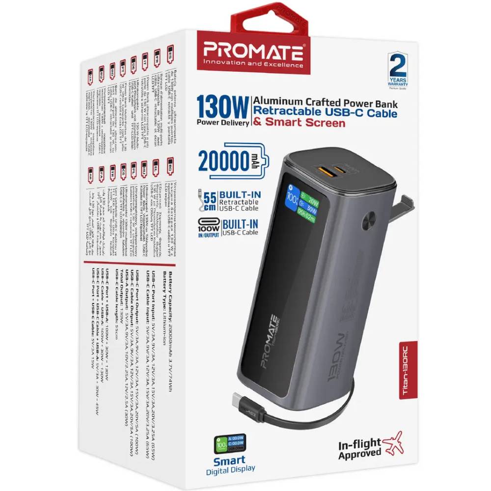 Замовити Powerbank PROMATE 20000mAh (titan-130rc)