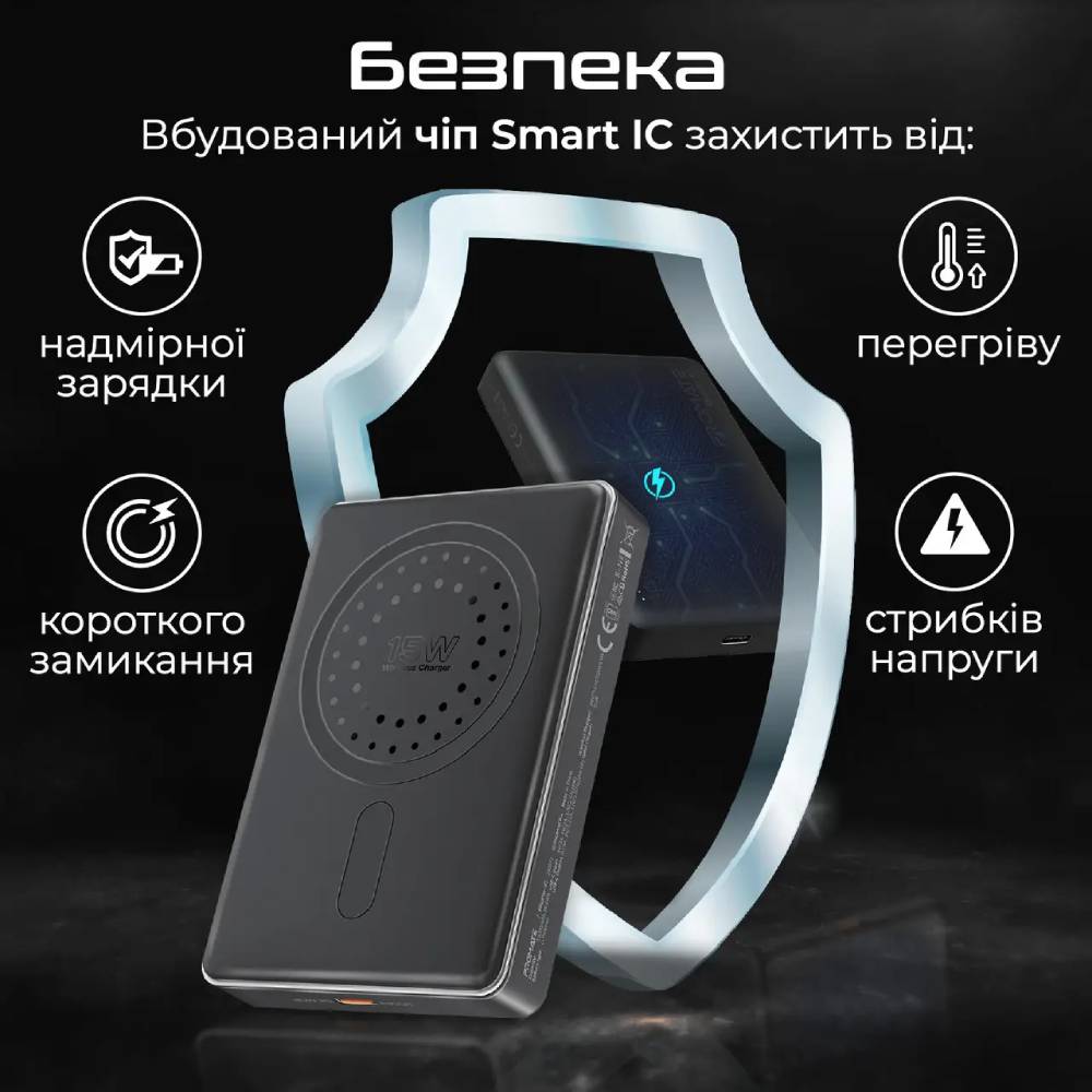 Powerbank PROMATE 10000mAh (blade-10.black) Тип акумулятора Li-Pol