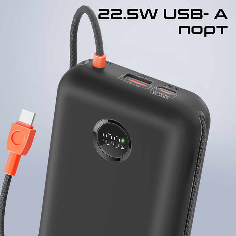Powerbank PROMATE 30000mAh 35W (powerpod-30.black) Тип акумулятора Li-Pol