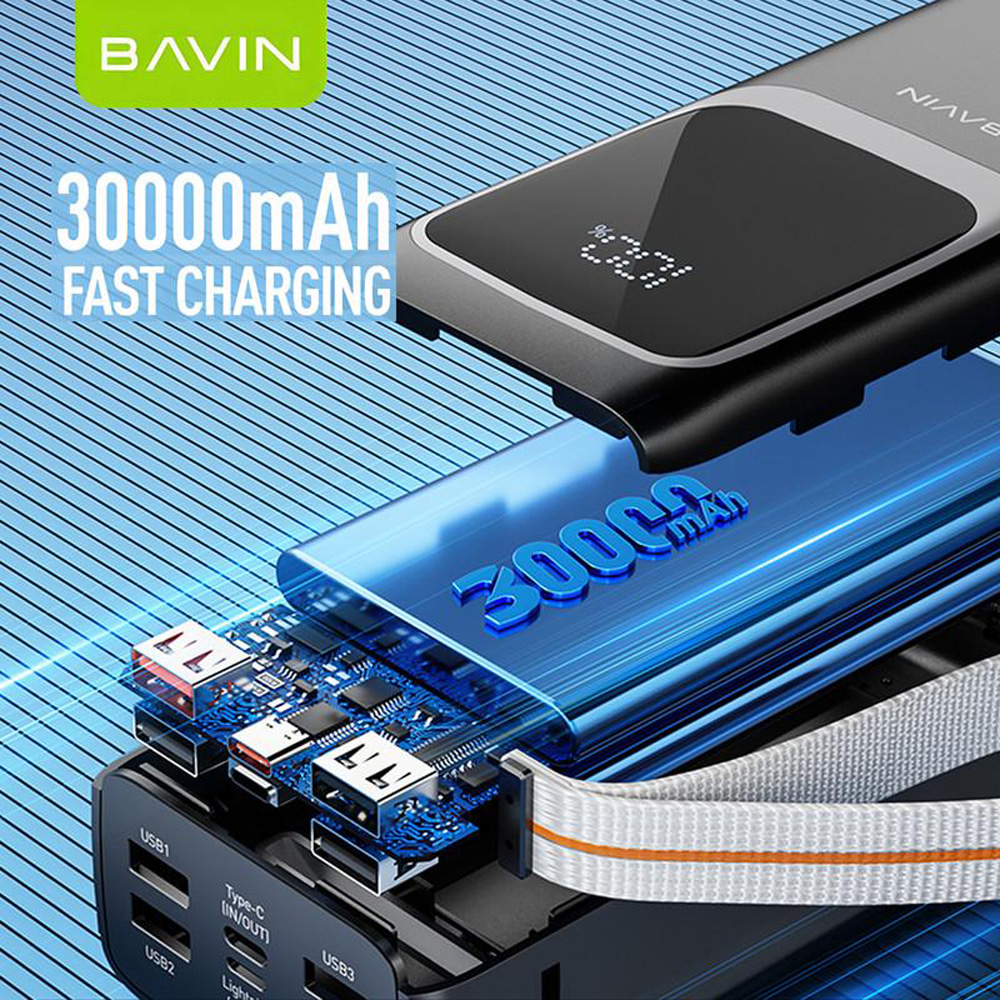 Фото Ровербанк BAVIN PC1031S 30000 mAh 22.5W White (Y-PC1031S WH)