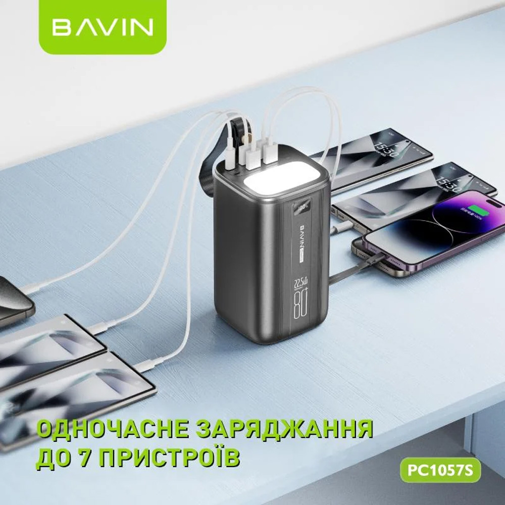 Рowerbank BAVIN PC1057S 80000 mAh 22.5W Black (Y-PC1057S-BK) Тип аккумулятора Li-Pol