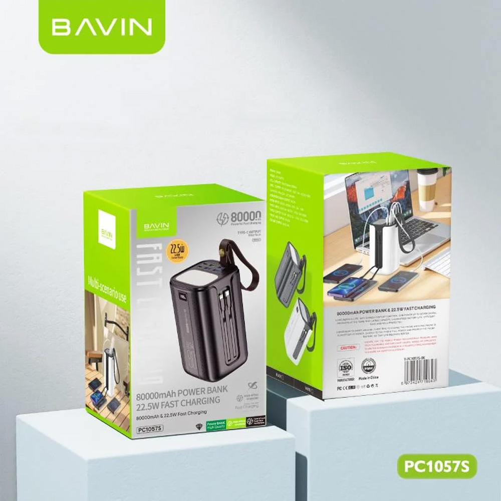 Внешний вид Рowerbank BAVIN PC1057S 80000 mAh 22.5W Black (Y-PC1057S-BK)