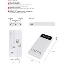 Powerbank AURA NRG10 10000 mAh 10W White (PBANRG10W)