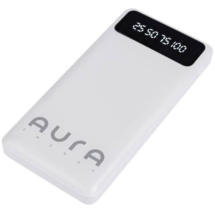 Зовнішній вигляд Powerbank AURA NRG10 10000 mAh 10W White (PBANRG10W)