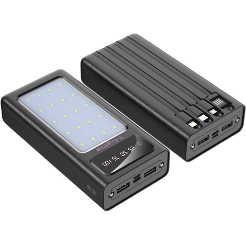 Powerbank Y-KRYPTONE N-24 LED Light 20000 mAh CABLE Black (YK-N24LC-B) Powerbank Y-KRYPTONE N-24 LED Light 20000 mAh CABLE Black (YK-N24LC-B)