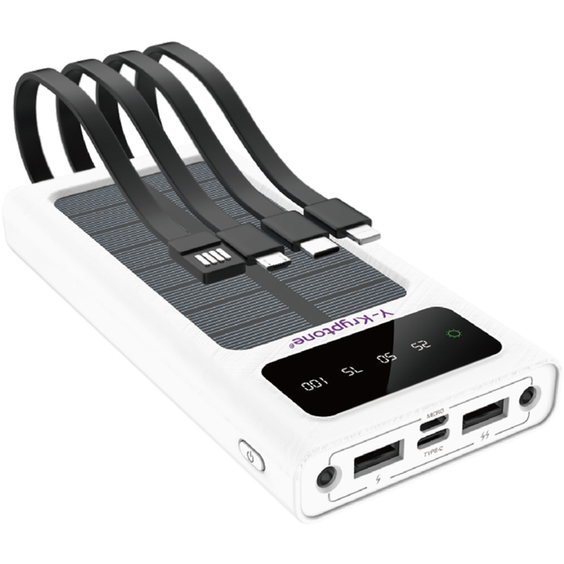 Powerbank Y-KRYPTONE S-01 SOLAR CHARGE LED Light 10000 mAh CABLE White (YK-S01SLC-WH) Powerbank Y-KRYPTONE S-01 SOLAR CHARGE LED Light 10000 mAh CABLE White (YK-S01SLC-WH)