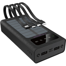 Powerbank Y-KRYPTONE S-02 SOLAR CHARGE LED Light 20000 mAh CABLE Black (YK-S02SLC-B)