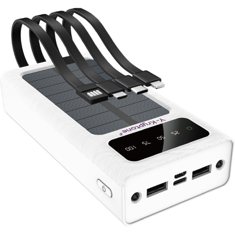 Powerbank Y-KRYPTONE S-02 SOLAR CHARGE LED Light 20000 mAh CABLE White (YK-S02SLC-WH) Powerbank Y-KRYPTONE S-02 SOLAR CHARGE LED Light 20000 mAh CABLE White (YK-S02SLC-WH)