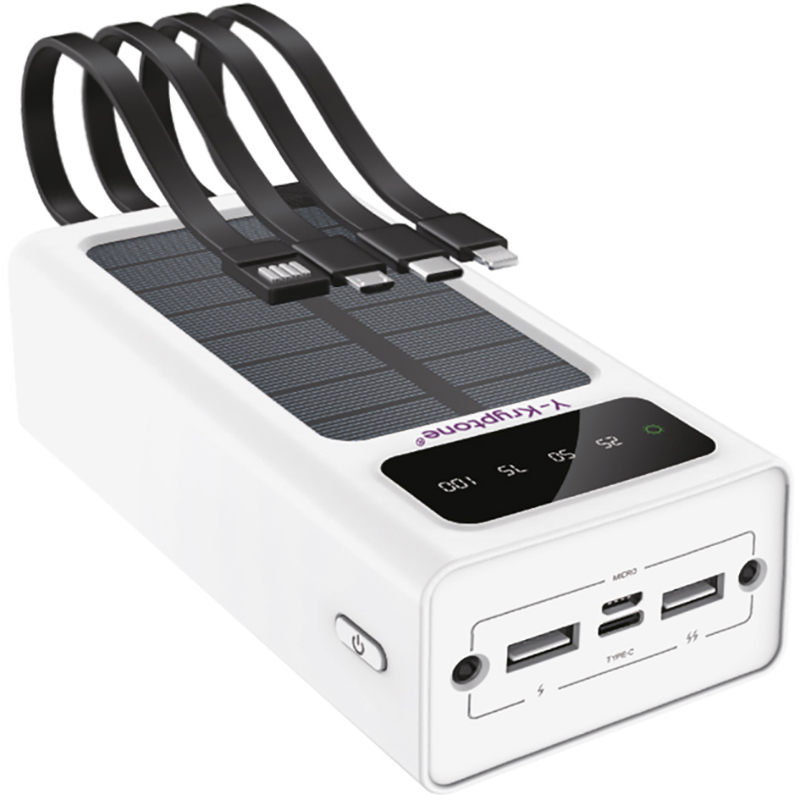 Powerbank Y-KRYPTONE S-03 SOLAR CHARGE LED Light 30000 mAh CABLE White (YK-S03SLC-WH) Powerbank Y-KRYPTONE S-03 SOLAR CHARGE LED Light 30000 mAh CABLE White (YK-S03SLC-WH)