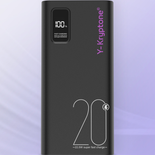 Powerbank Y-KRYPTONE GT-23 20000 mAh Black (YK-GT23-B) Комплектація  Powerbank; Зарядний кабель USB - USB Type-C