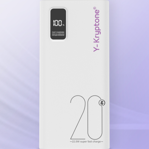 Powerbank Y-KRYPTONE GT-23 20000 mAh White (YK-GT23-WH) Комплектация  Powerbank; Зарядный кабель USB - USB Type-C