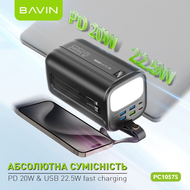 Заказать Powerbank BAVIN PC1057S 80000 mAh White (Y-PC1057S-WH)