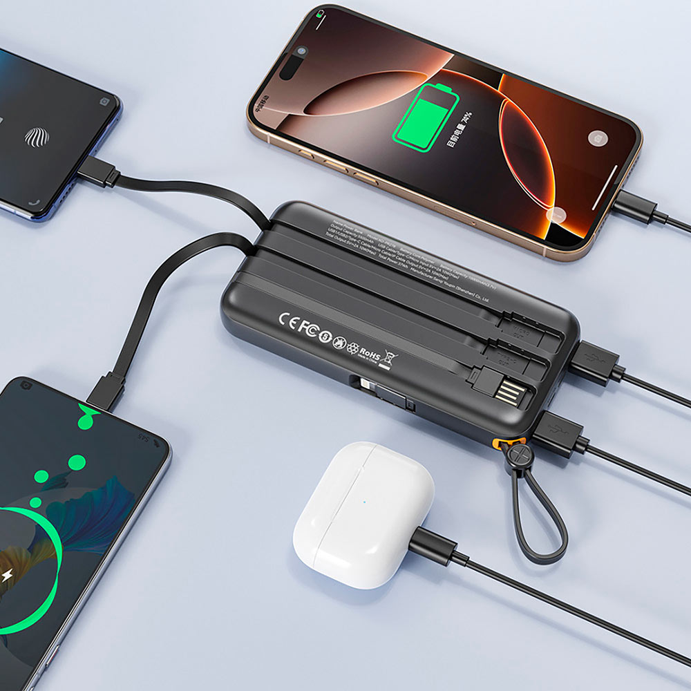 Powerbank XO 10000mAh PR278 Black (6975837582804) Вхідний роз'єм micro-USB, USB Type-C, USB 2.0
