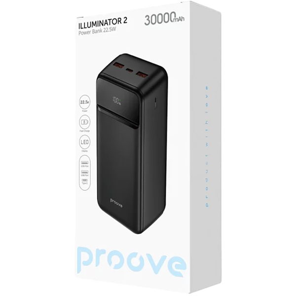 Powerbank PROOVE Illuminator 2 22.5W 30000 mAh Black (PBIP30212201) Торговая марка Proove