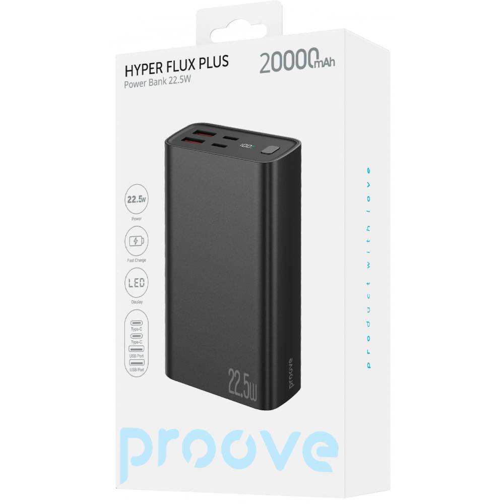 Powerbank PROOVE Hyper Flux Plus 22.5W 20000mAh Black (PBF222120001) Торговая марка Proove