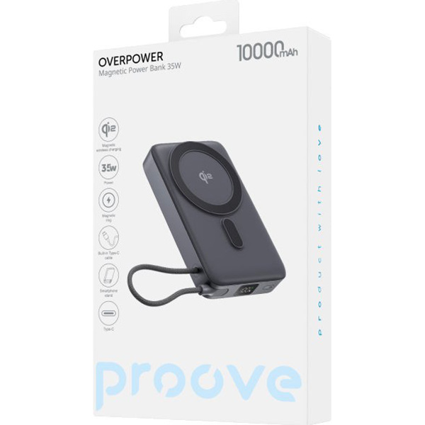 Powerbank  PROOVE OverPower 10000mAh Gray (PBOP35012105) Тип аккумулятора Li-Pol
