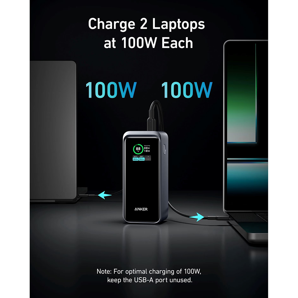 Powerbank ANKER Prime 20000 mAh 200W PD Black (A1336011) Входной разъем USB Type-A, USB Type-C 