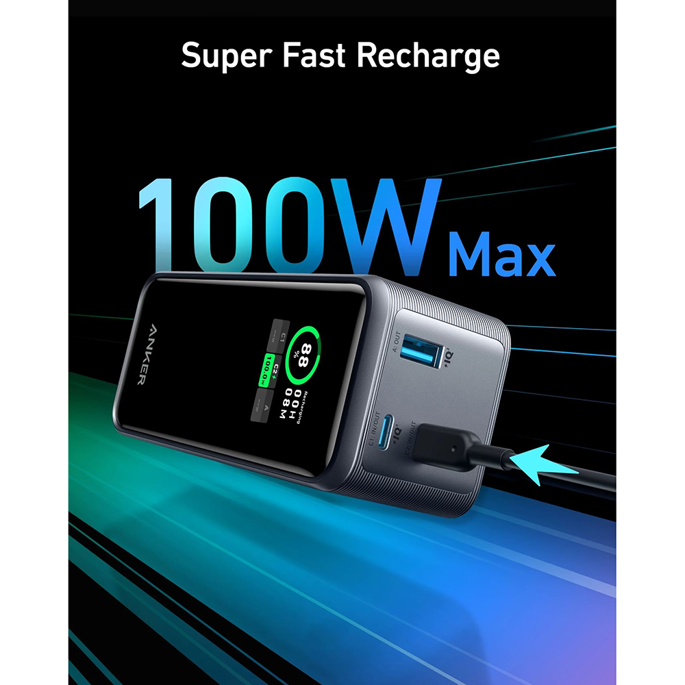 Powerbank ANKER Prime 20000 mAh 200W PD Black (A1336011) Емкость 20000