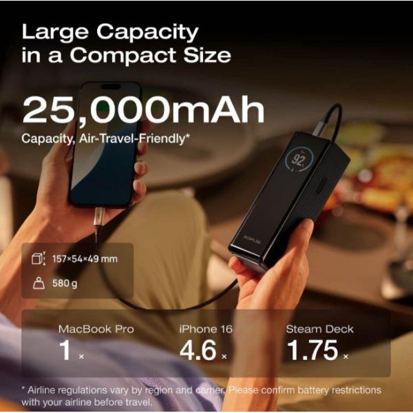 Зовнішній вигляд Powerbank ECOFLOW RAPID 25000mAh Black (EF-RAPID25K140W-B-EU)
