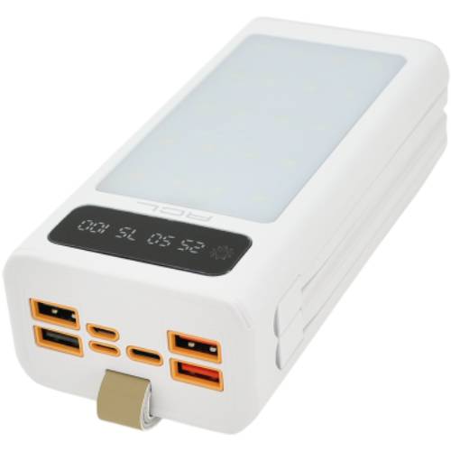 Powerbank ACL 30000mAh WHITE Box (ACL PW-85) Комплектация  Повербанк, встроенный USB Type-C - 1, Lightning - 1, кабель зарядки - 1, документация, коробка
