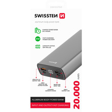 Powerbank SWISSTEN ALUMINUM 20000mAh Grey (8595217479852)