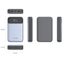 Powerbank SWISSTEN For Laptop 20000mAh 100W PD Black/Silver (8595217483781)