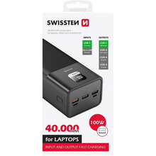 Powerbank SWISSTEN For Laptop 40000mAh 100W PD Black (8595217481275)