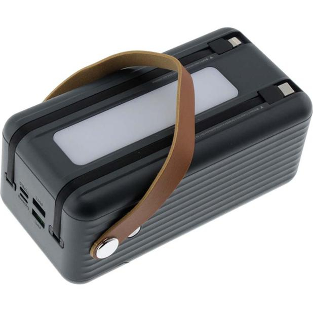 Powerbank REMAX RPP-565 60000mAh Black Комплектация  Powerbank с двумя встроенными кабелями (Type-C и Lightning)