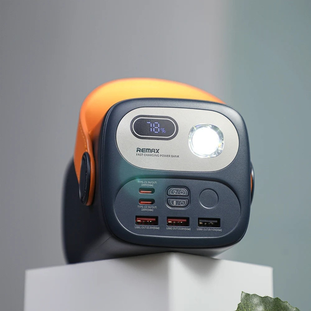 Powerbank REMAX RPP-100 60000mAh Blue LCD Входной разъем USB Type-C