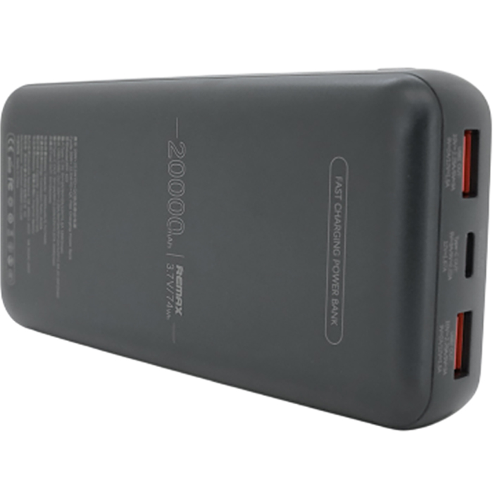 Powerbank REMAX 20000mAh 2USB+Type-C 22.5W Black (RPP-623) Тип акумулятора Li-Pol