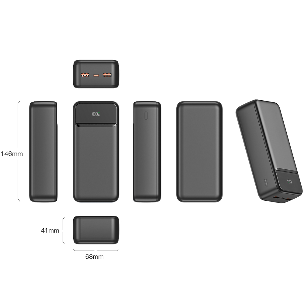 Powerbank SWISSTEN 30000 mAh POWER LINE II 22.5 Вт PD Black (8595217490635) Емкость 30000