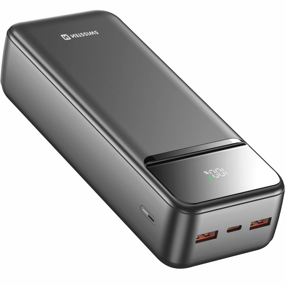 Powerbank SWISSTEN 30000 mAh POWER LINE II 22.5 Вт PD Black (8595217490635)
