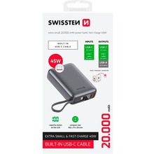 Powerbank SWISSTEN 20000 mAh 45W Grey (8595217490833)