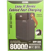 Powerbank REMAX 80000mAh 3USB+Type-C+Lighting 20W Black (RPP-566)