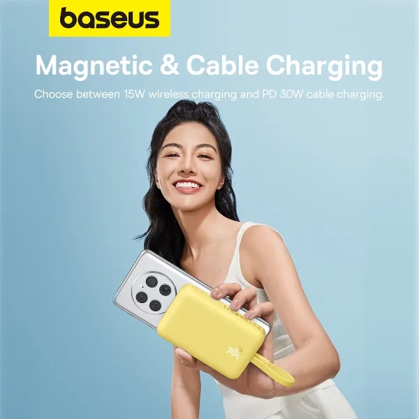 Заказать Powerbank BASEUS Magnetic Mini 30W 10000mAh Yellow (P1002210BY23-00)